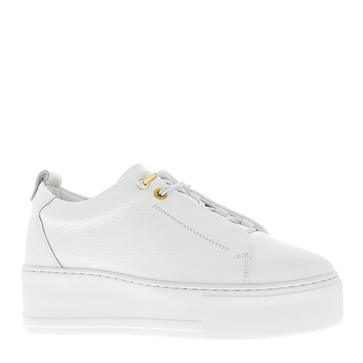 Raya White Leather Platform Trainers