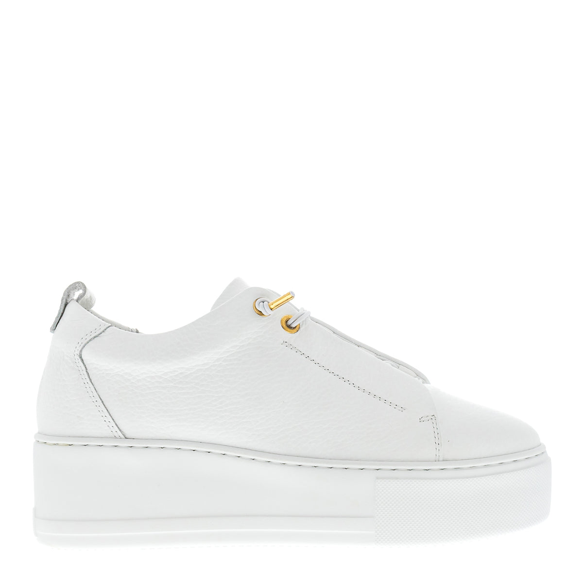 Raya White Leather Platform Trainers