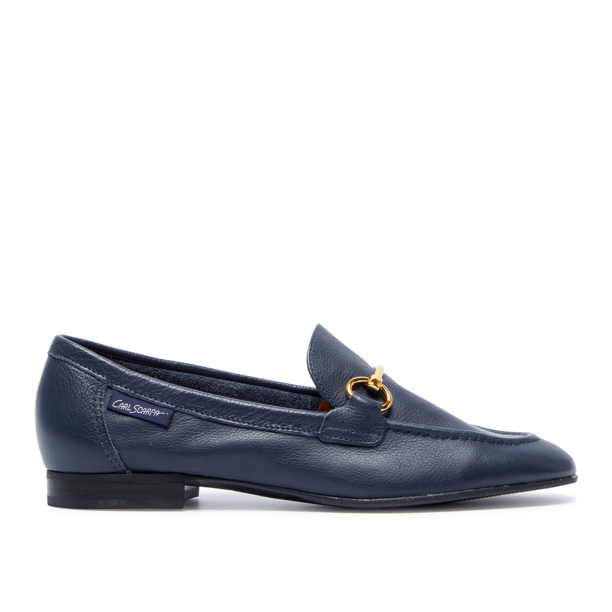 Arlie Navy Leather Snaffle Loafers