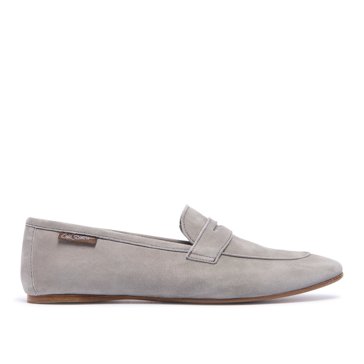 Emarlie Grey Suede Penny Loafers