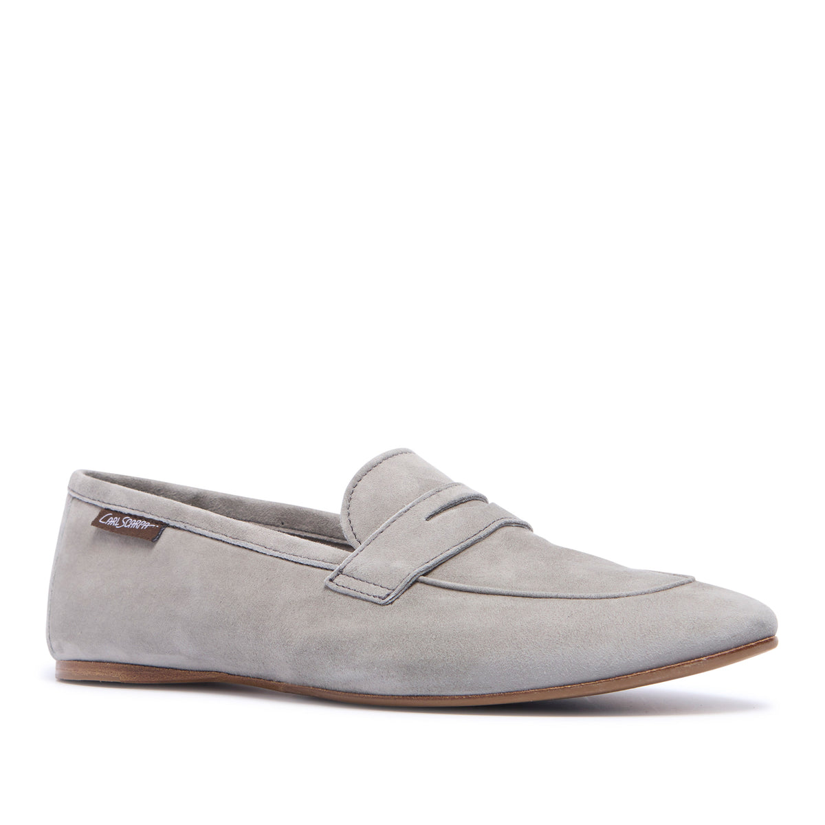 Emarlie Grey Suede Penny Loafers