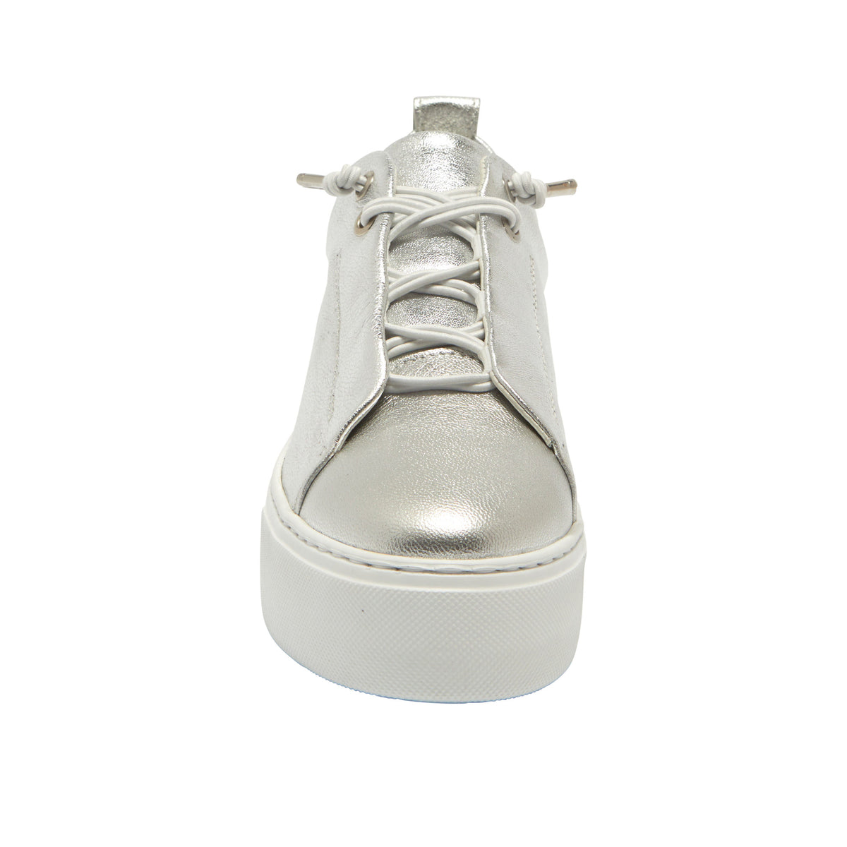 Raya Silver Leather Platform Trainers