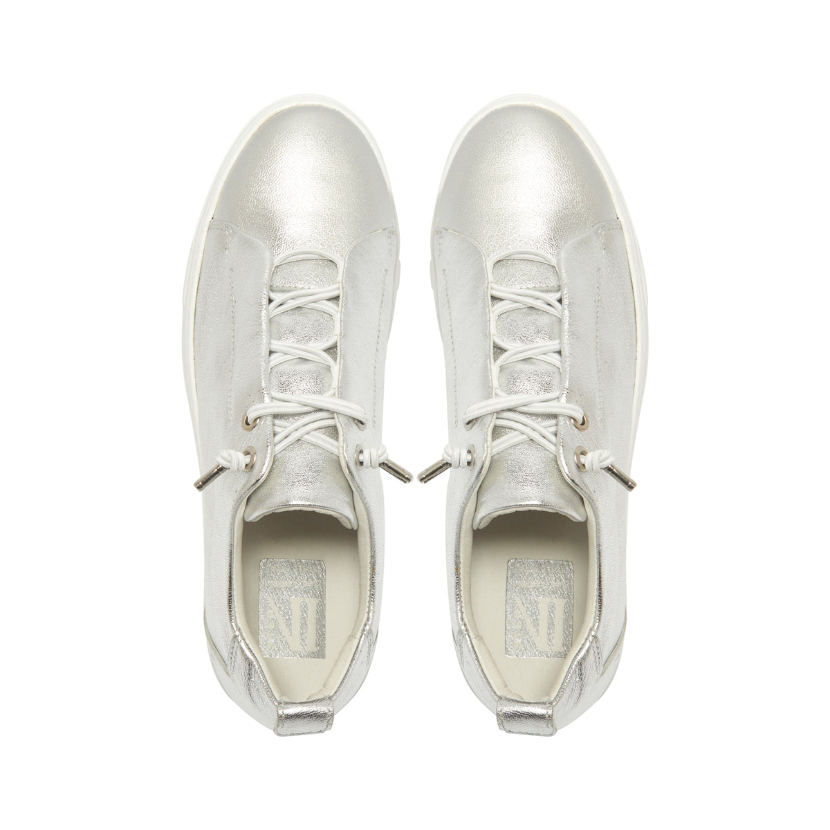 Raya Silver Leather Platform Trainers
