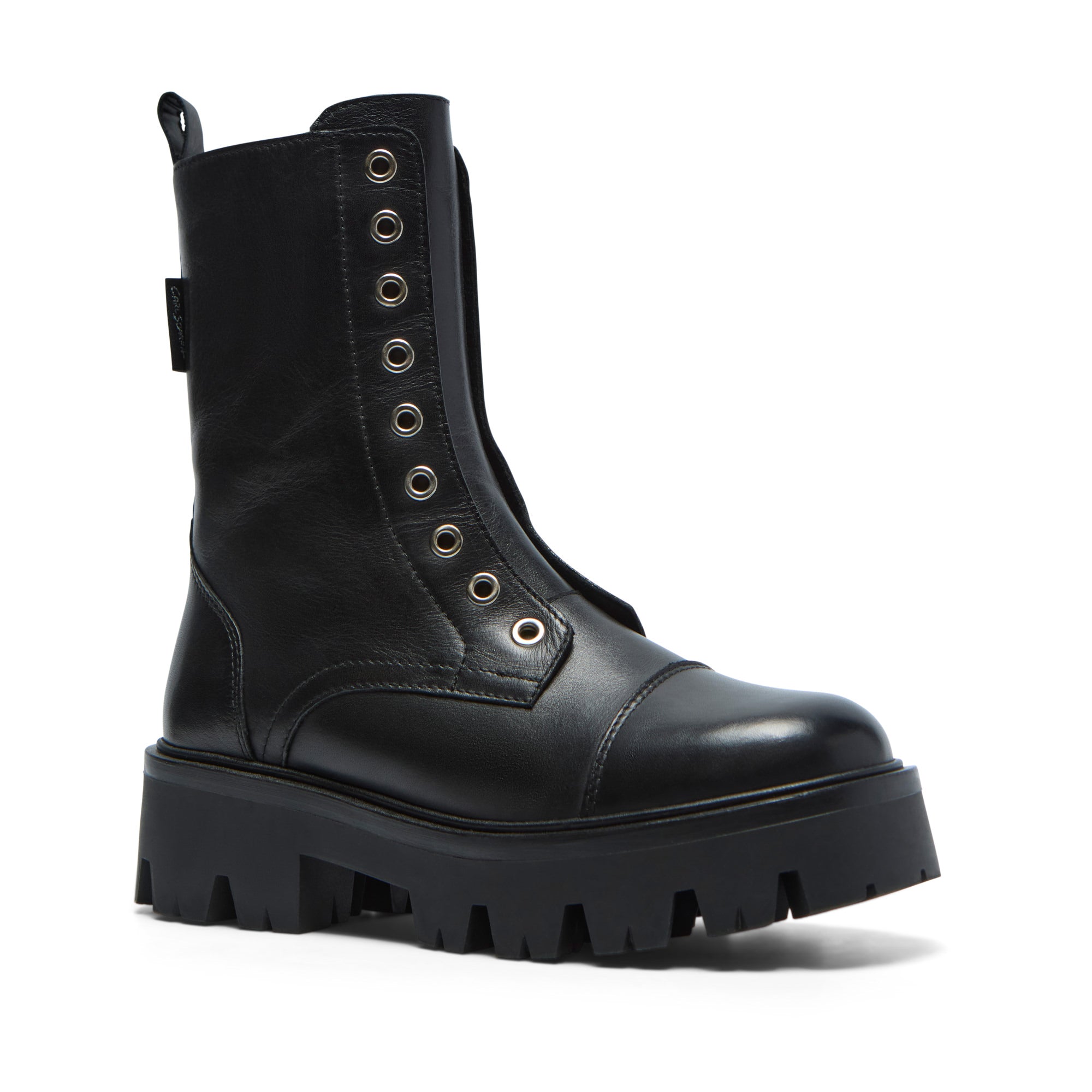 Guilio Black Leather Ankle Boot