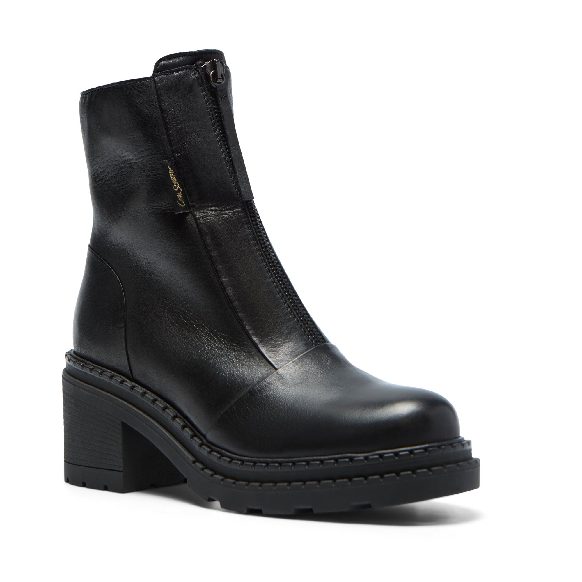 Imario Black Leather Ankle Boot