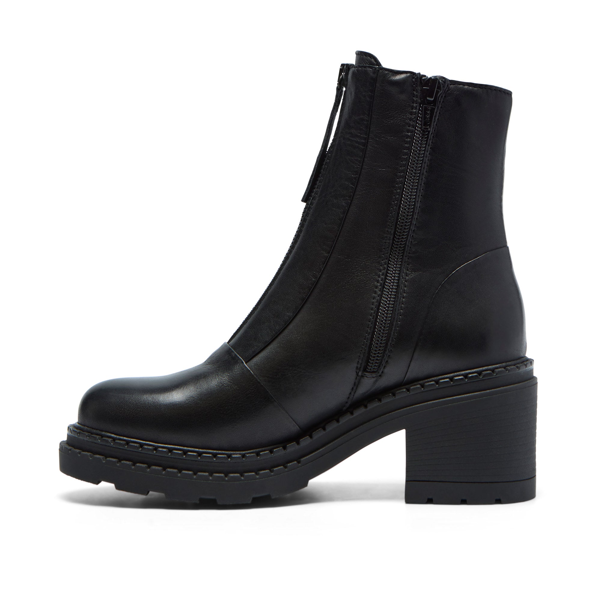 Imario Black Leather Ankle Boot