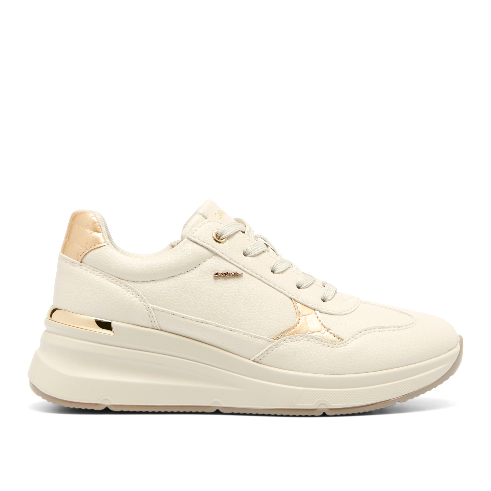Mondiale Beige Leather Trainer