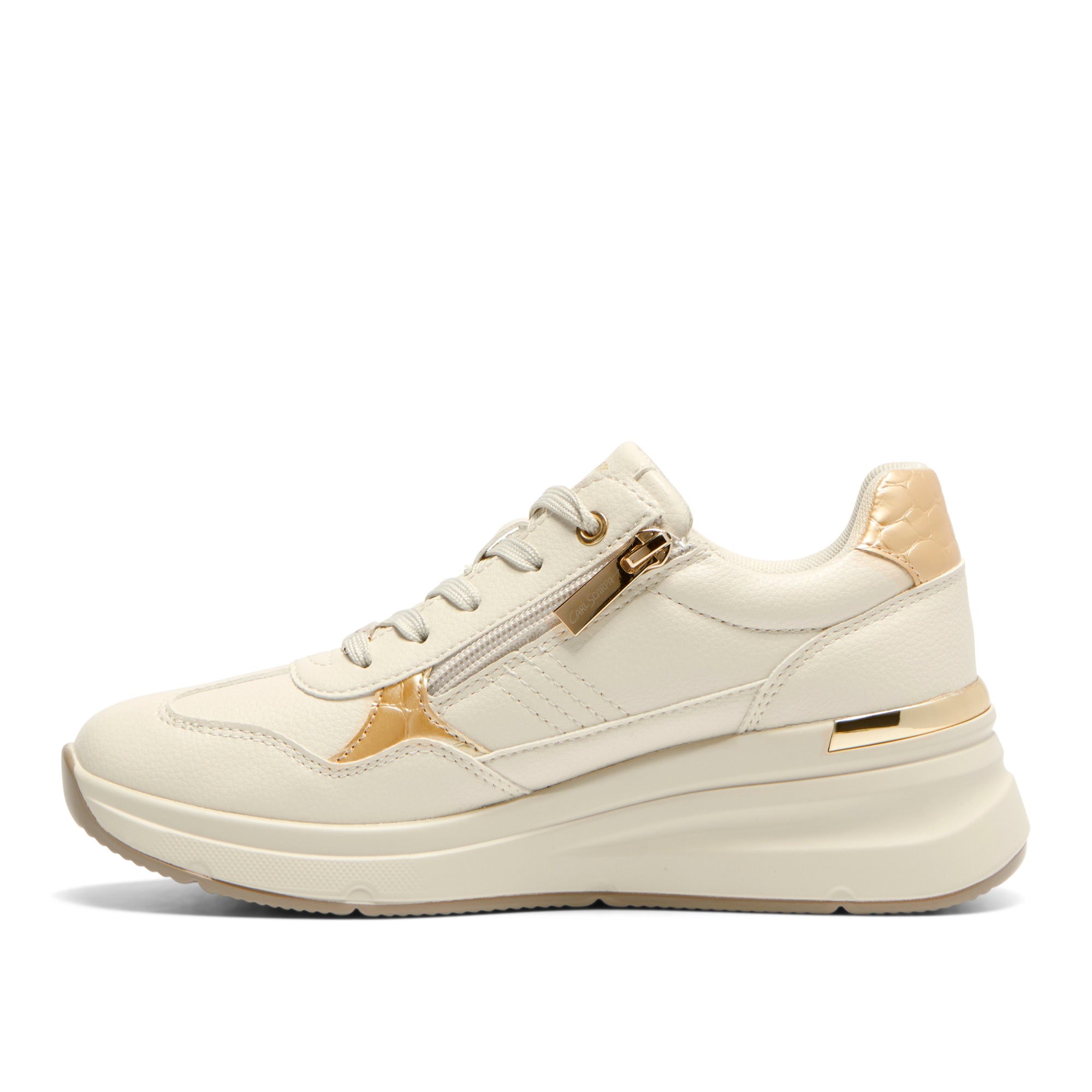 Mondiale Beige Leather Trainer
