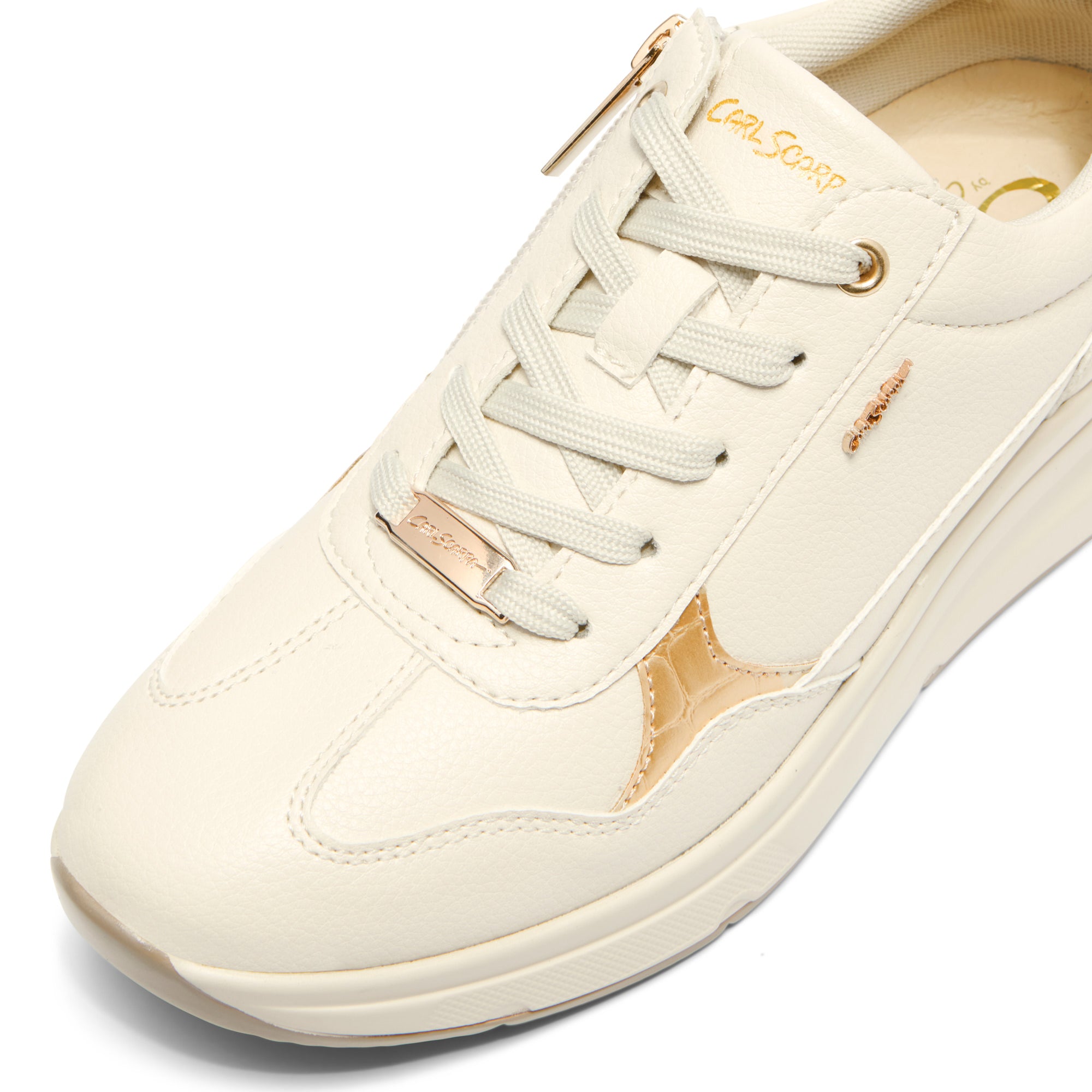 Mondiale Beige Leather Trainer