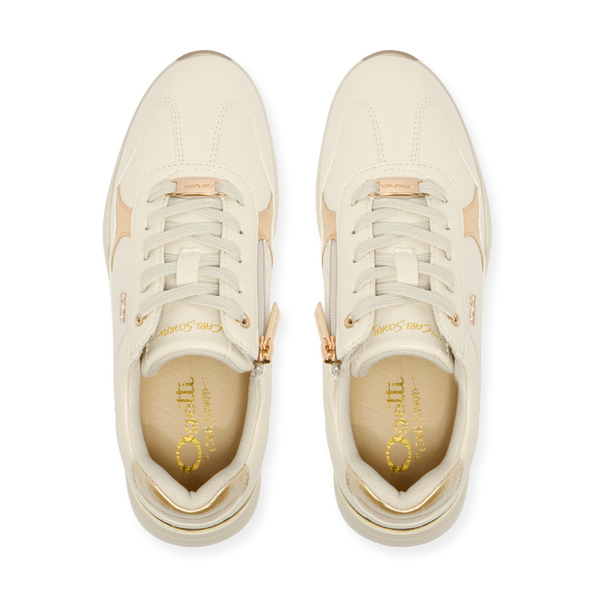 Mondiale Beige Leather Trainer
