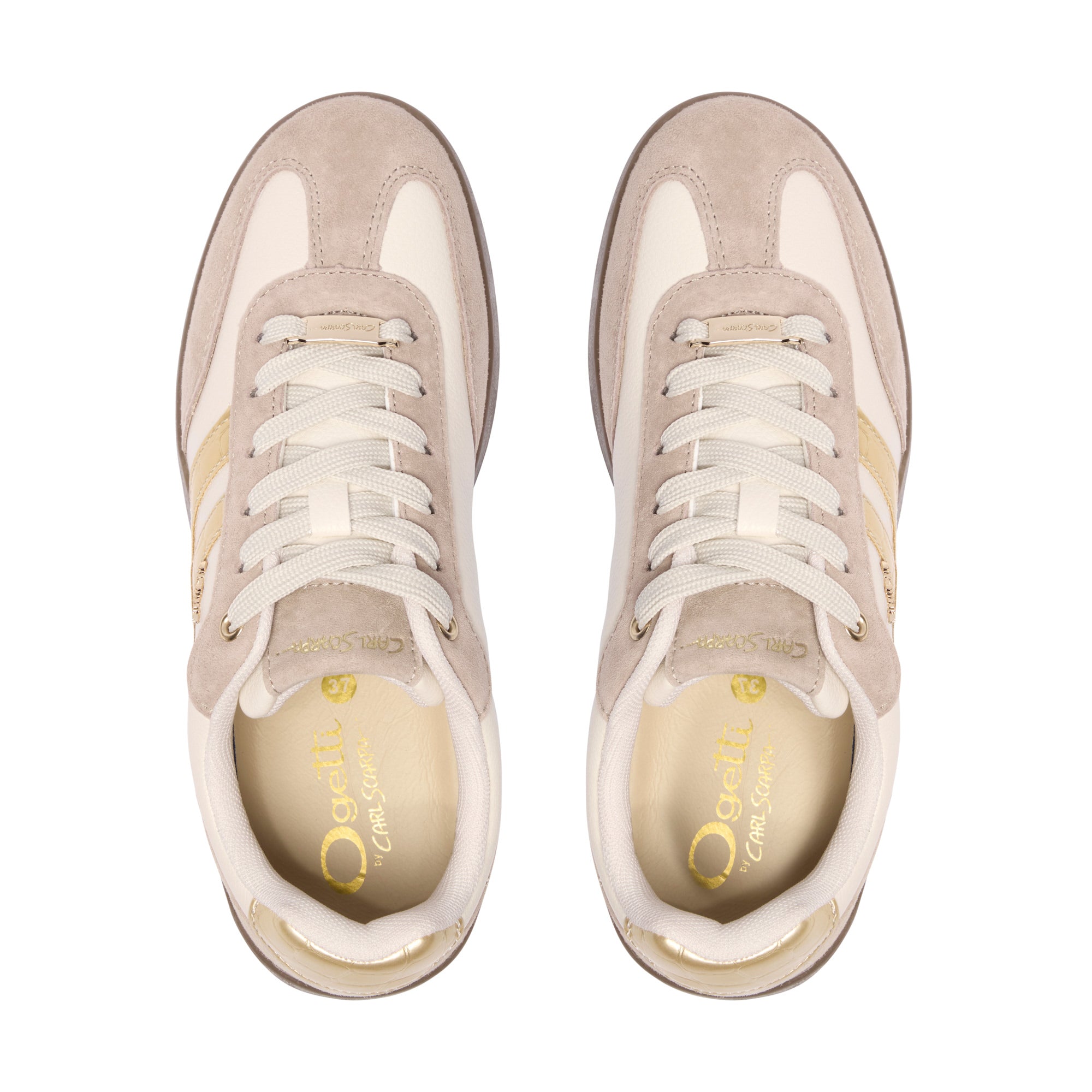 Pelizzano Beige Leather Trainers