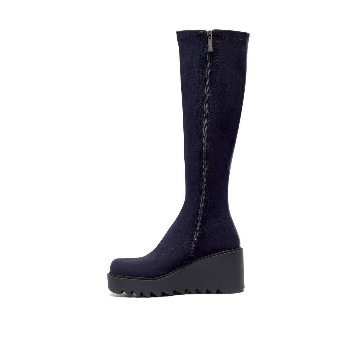 Fontana Navy Faux Suede Ankle Boot