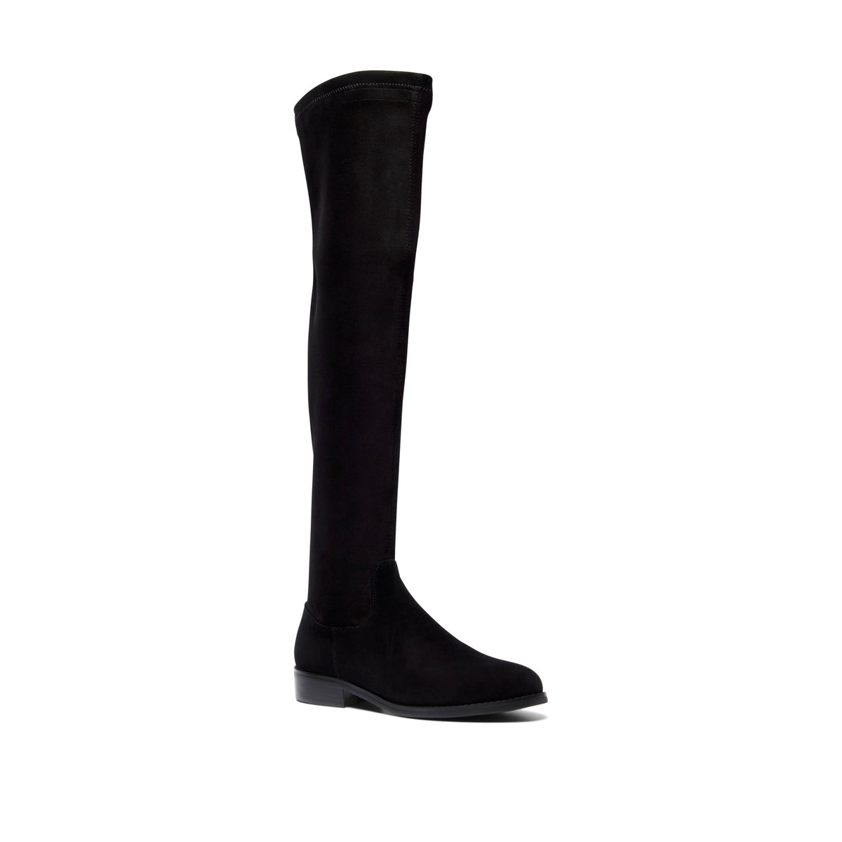 Amelynne Black Suede Knee High Boots