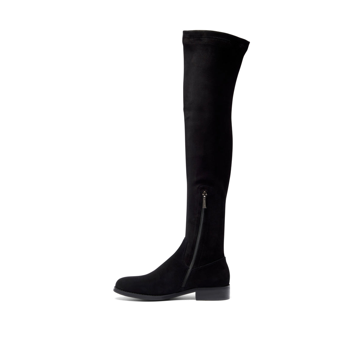 Amelynne Black Suede Knee High Boots