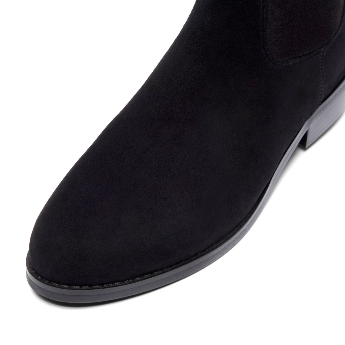 Amelynne Black Suede Knee High Boots