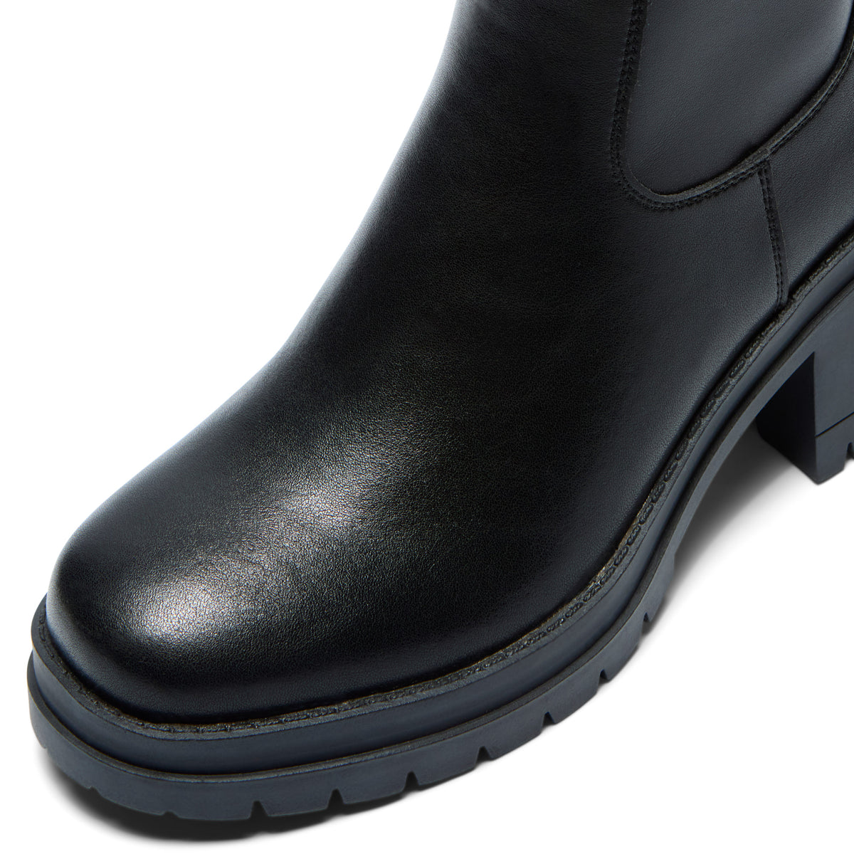 Donatela Black Leather Knee High Boots