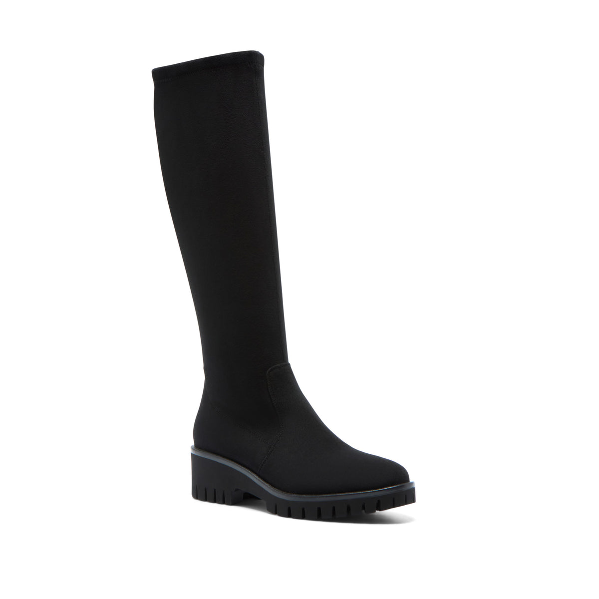 Castelina Black Faux Suede Knee High Boots