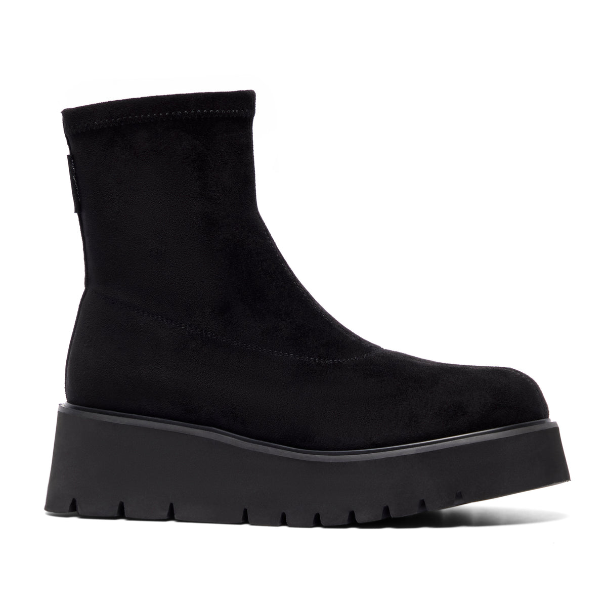 Seravina Black Faux Suede Ankle Boot