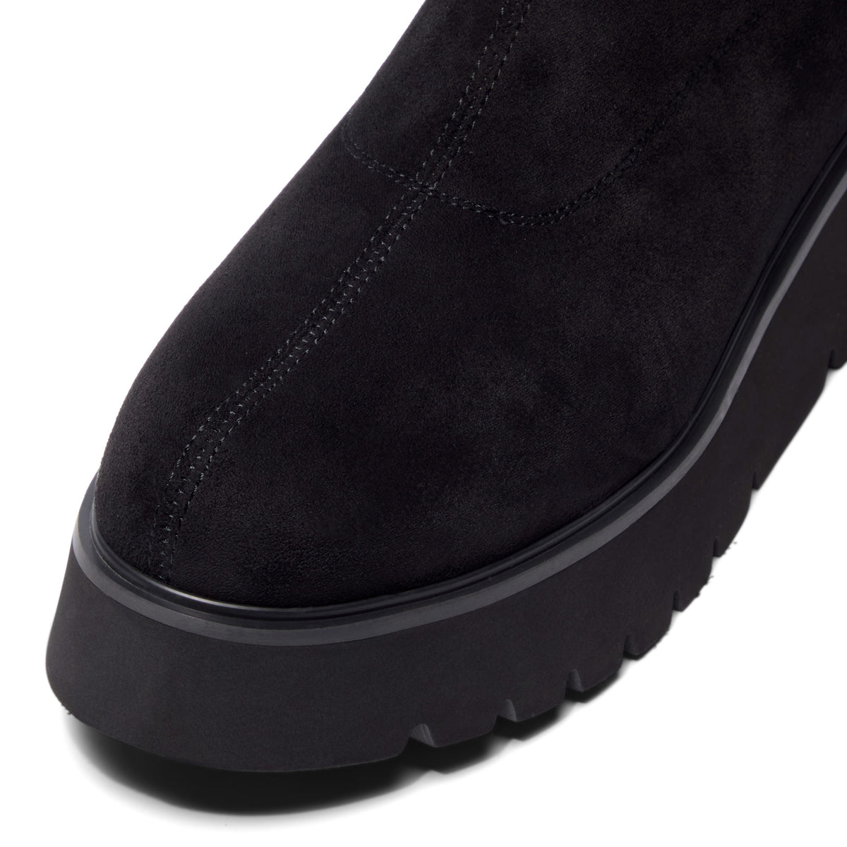 Seravina Black Faux Suede Ankle Boot
