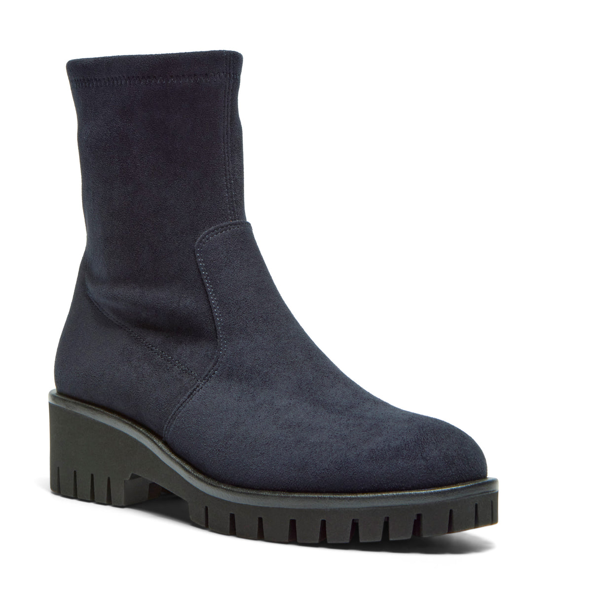 Corelina Navy Faux Suede Ankle Boot