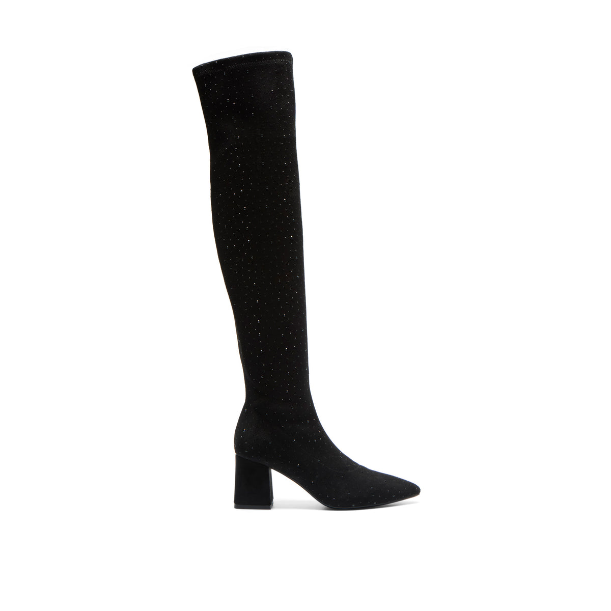 Sparklette Black Knee High Boots