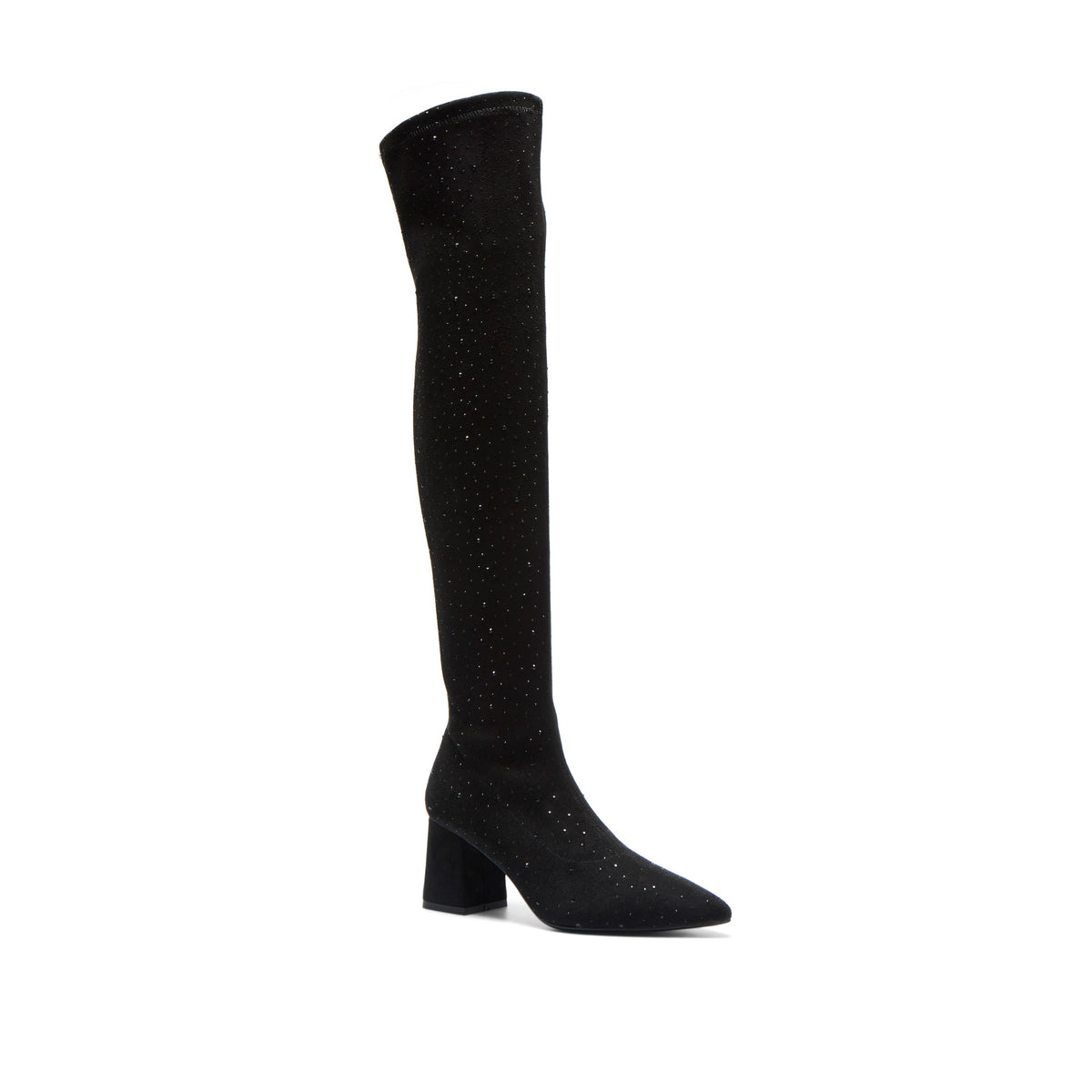 Sparklette Black Knee High Boots
