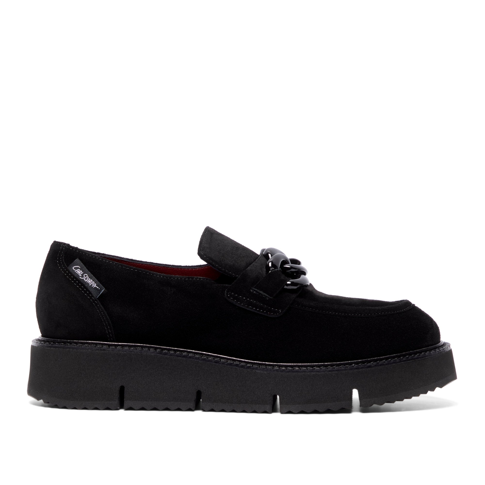 Tarsia Black Suede Chunky Loafer