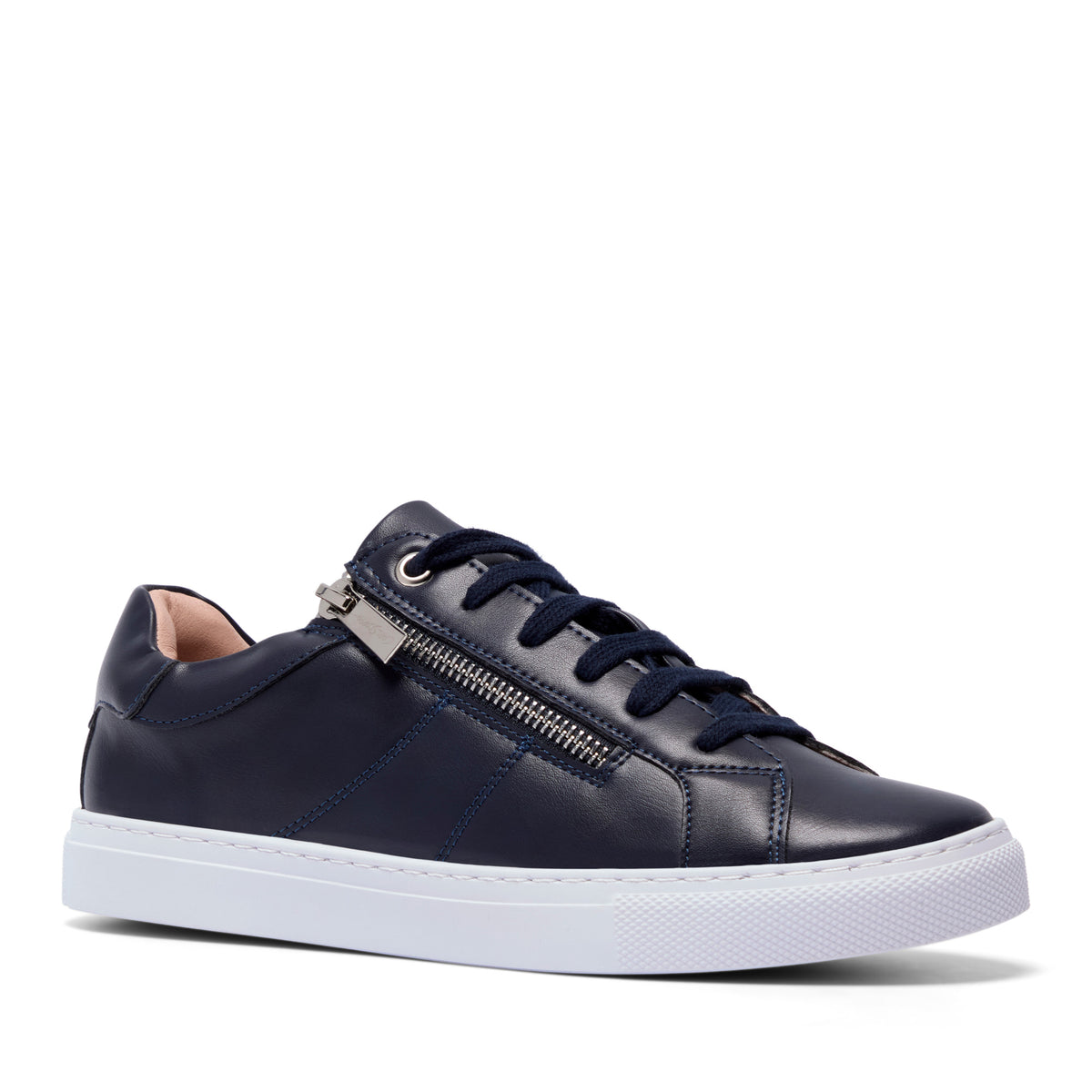 Olimpionica Navy Leather Trainer