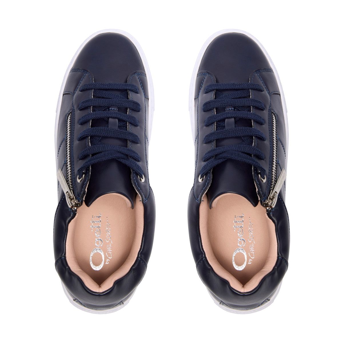 Olimpionica Navy Leather Trainer