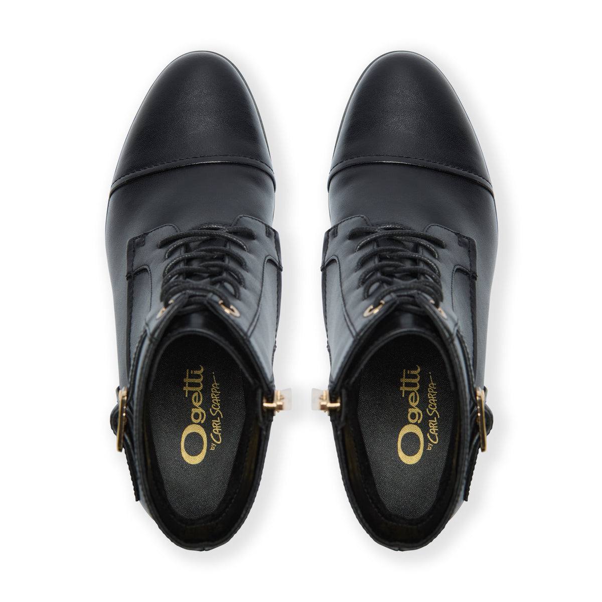 Marielle Black Leather Ankle Boot