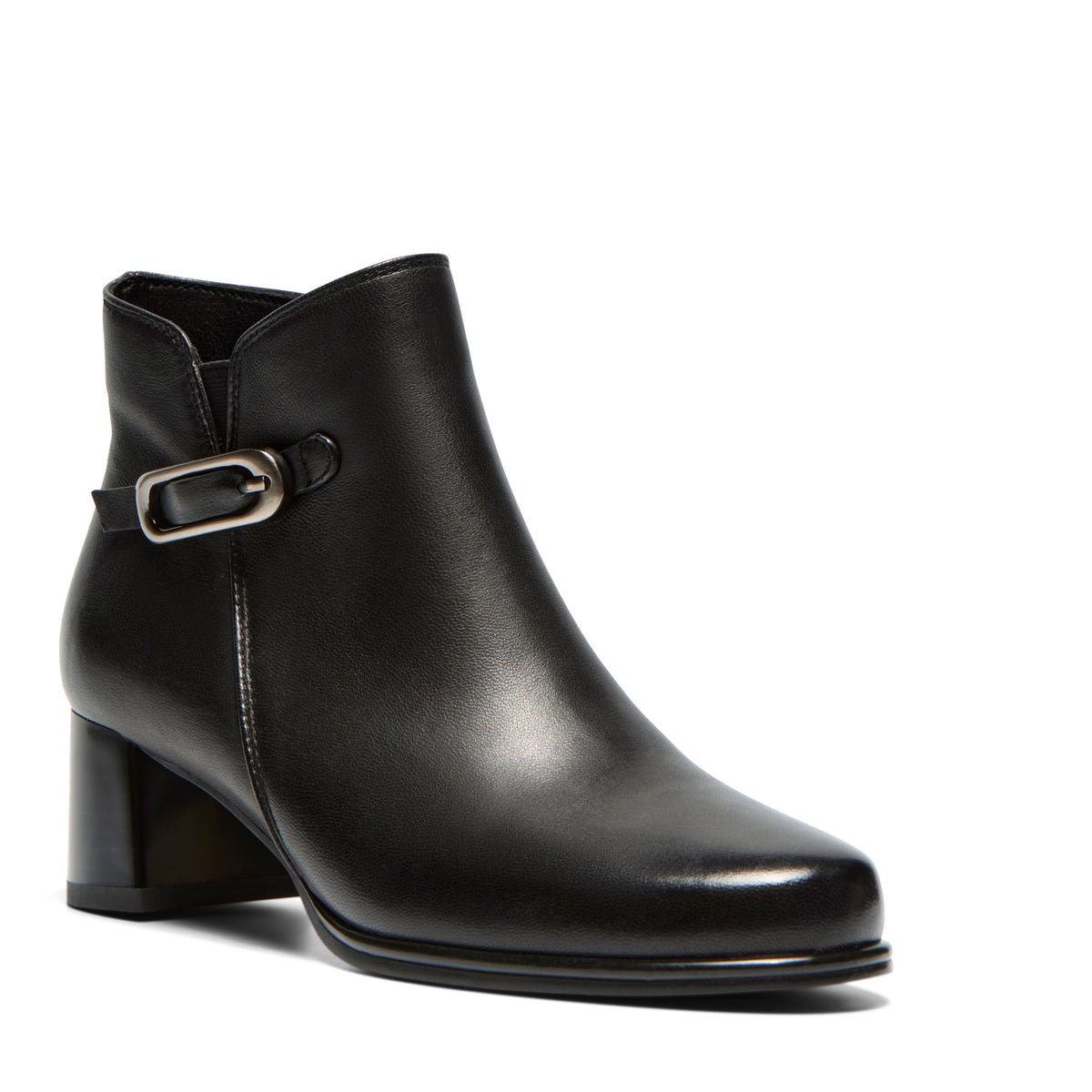 Catene Black Leather Ankle Boot