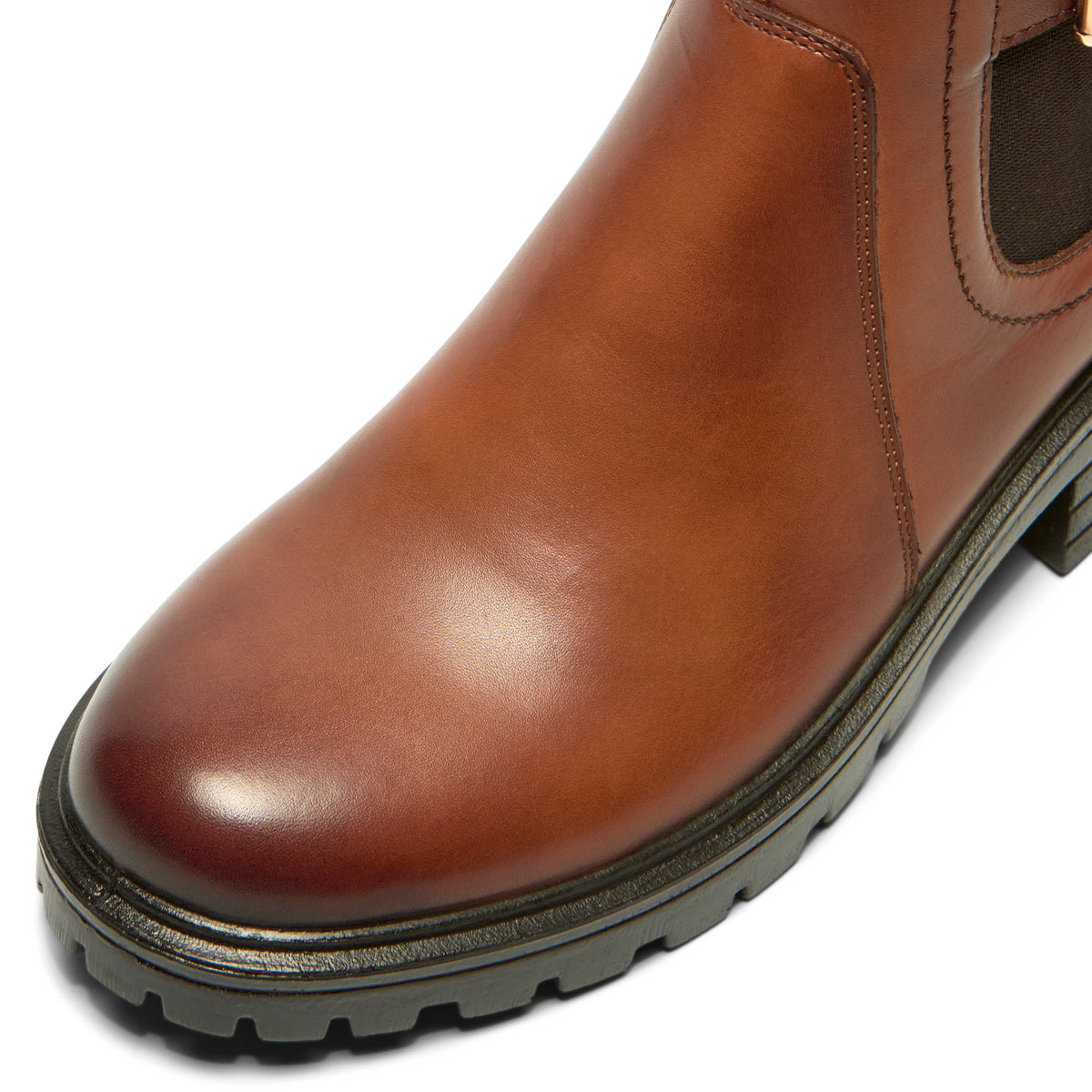Valentini Tan Leather Ankle Boot