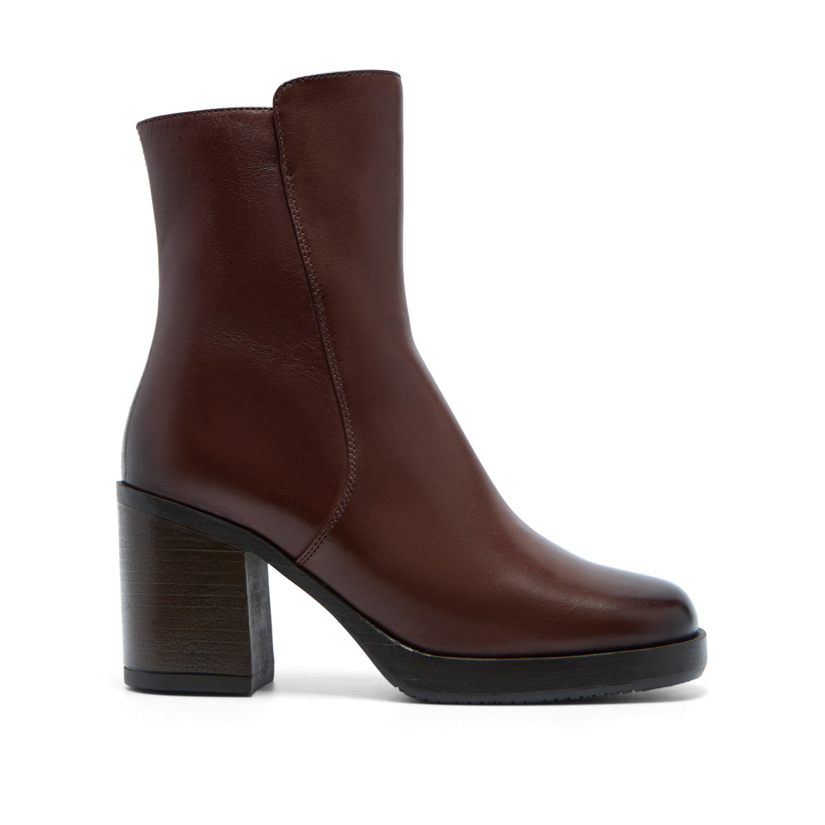 Sasina Brown Leather Ankle Boot