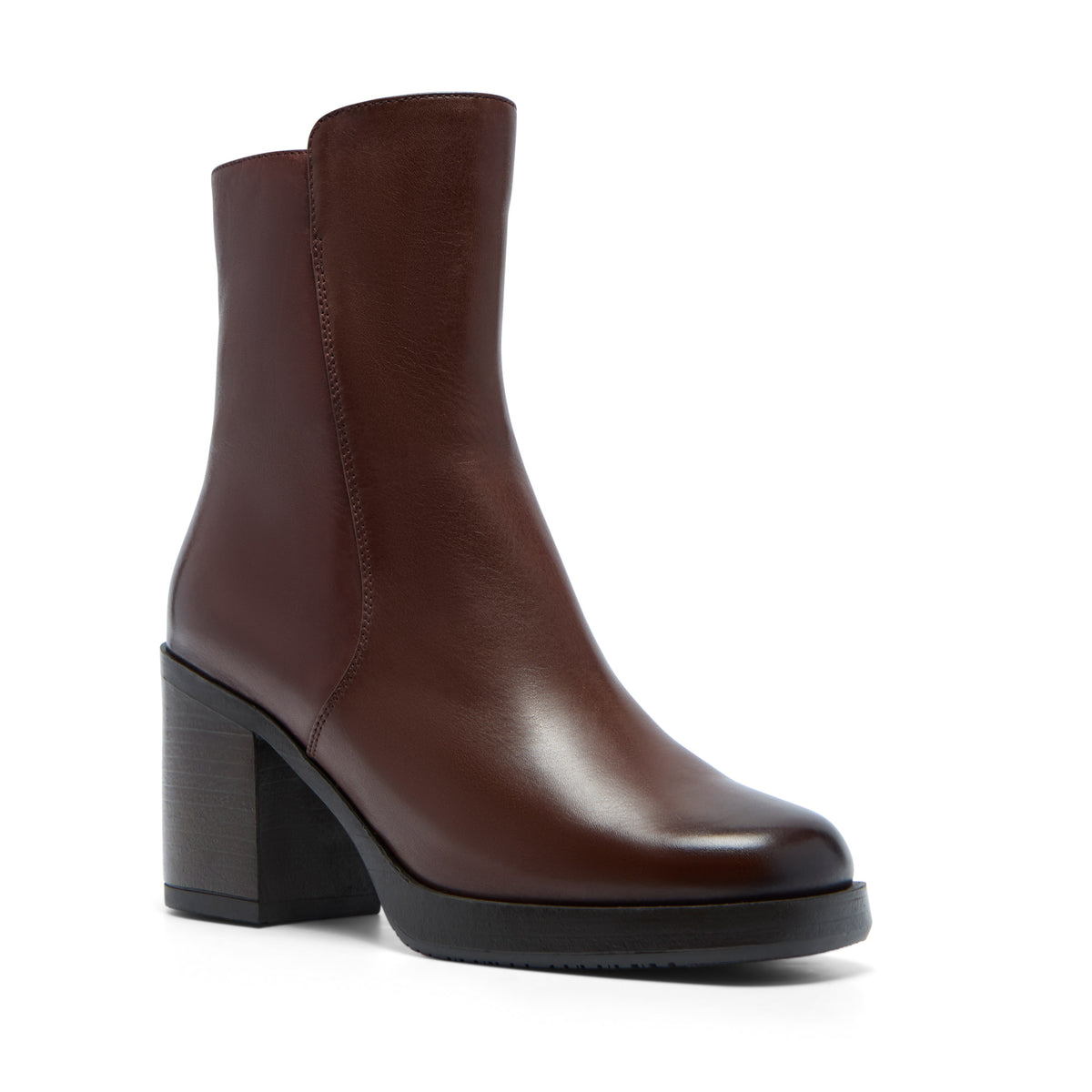 Sasina Brown Leather Ankle Boot