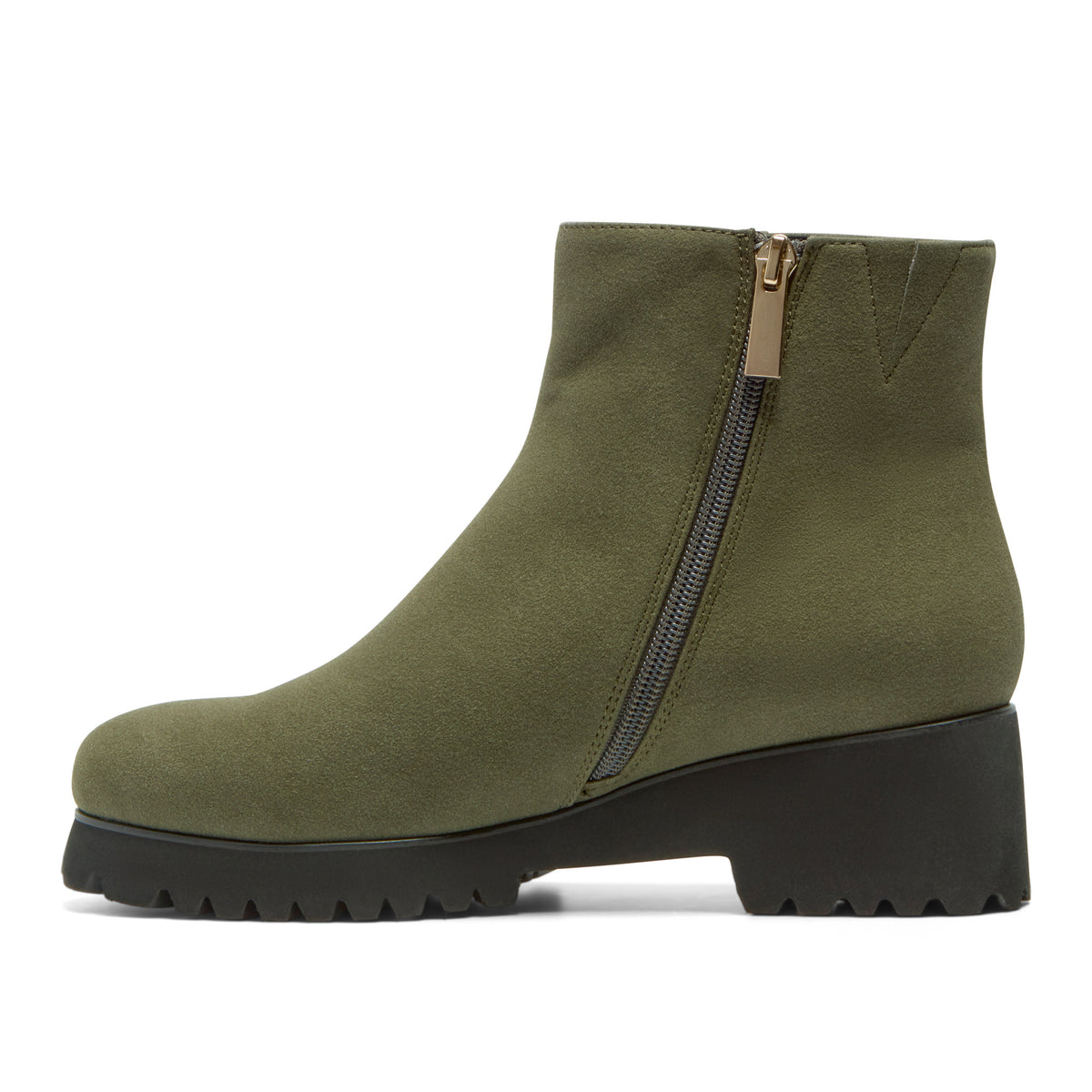 Valentia Green Suede Ankle Boot