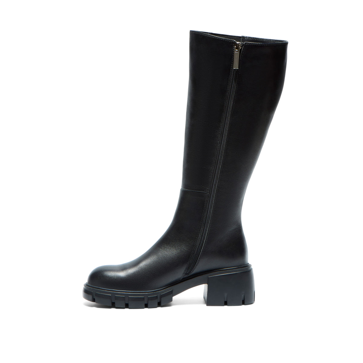 Ettoria Black Leather Knee High Boots