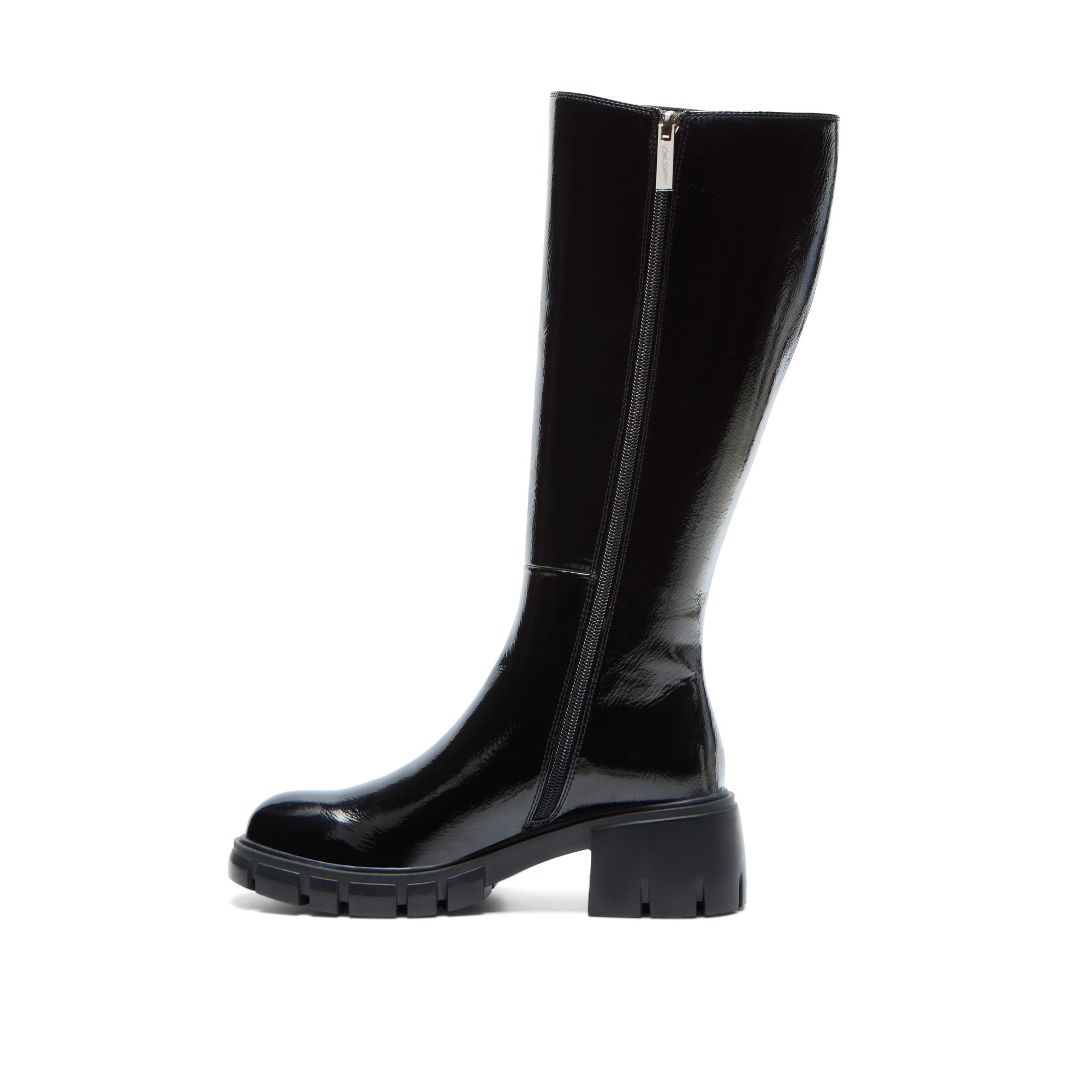 Ettoria Black Patent Leather Knee High Boots