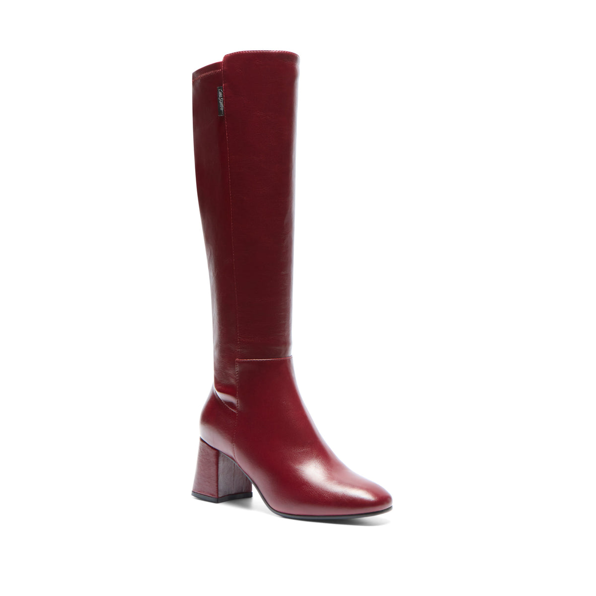 Jilianna Red Leather Knee High Boots