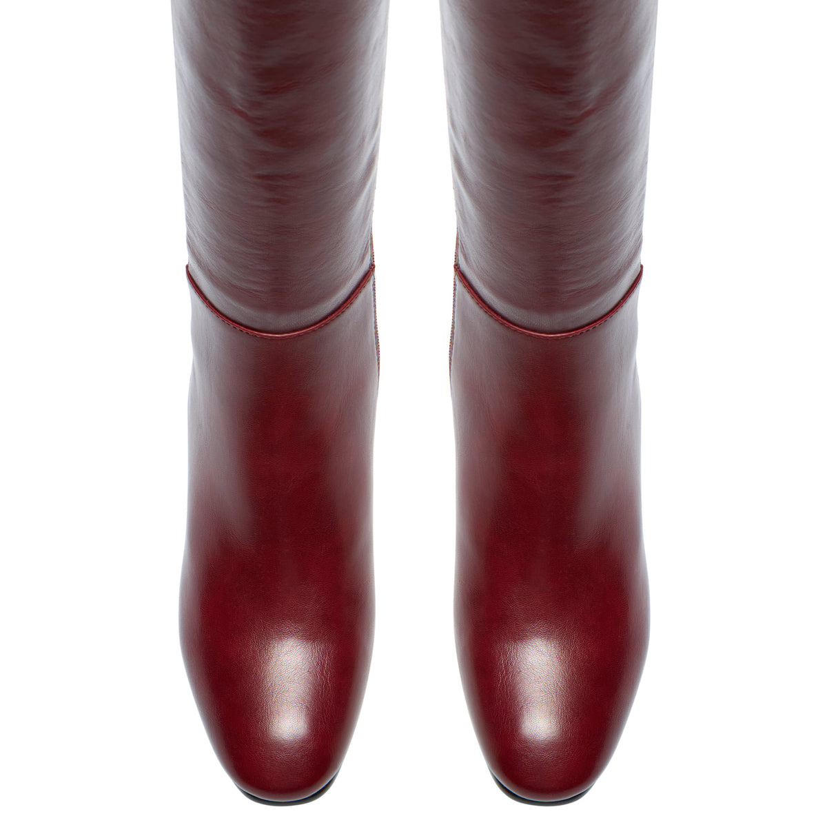 Jilianna Red Leather Knee High Boots