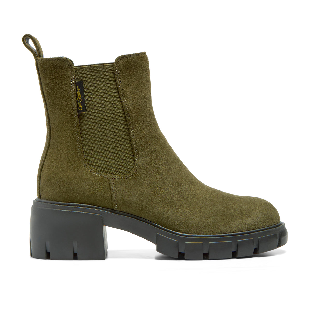 Elvia Green Suede Ankle Boot