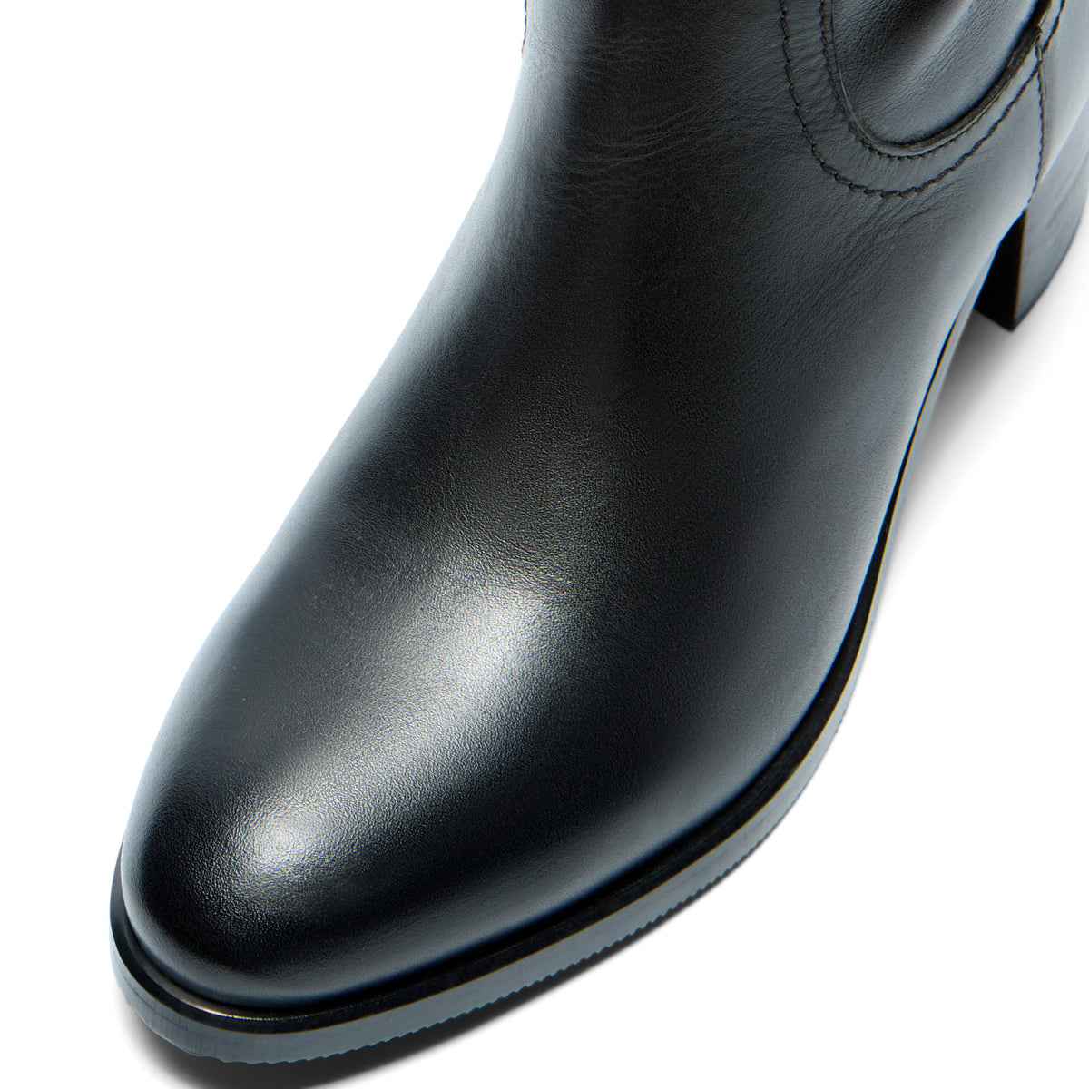 Elverino Black Leather Knee High Boots