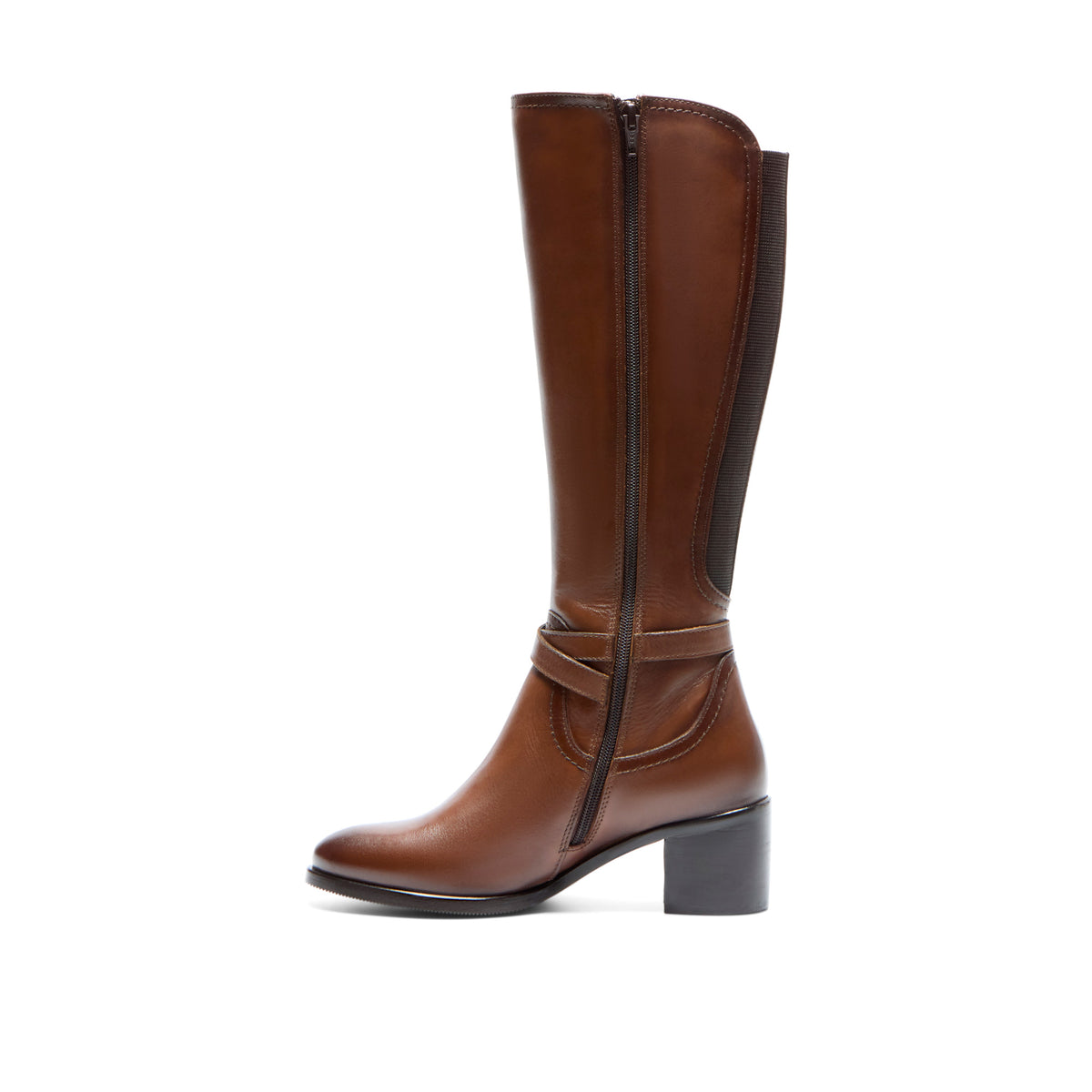 Elverino Tan Leather Knee High Boots