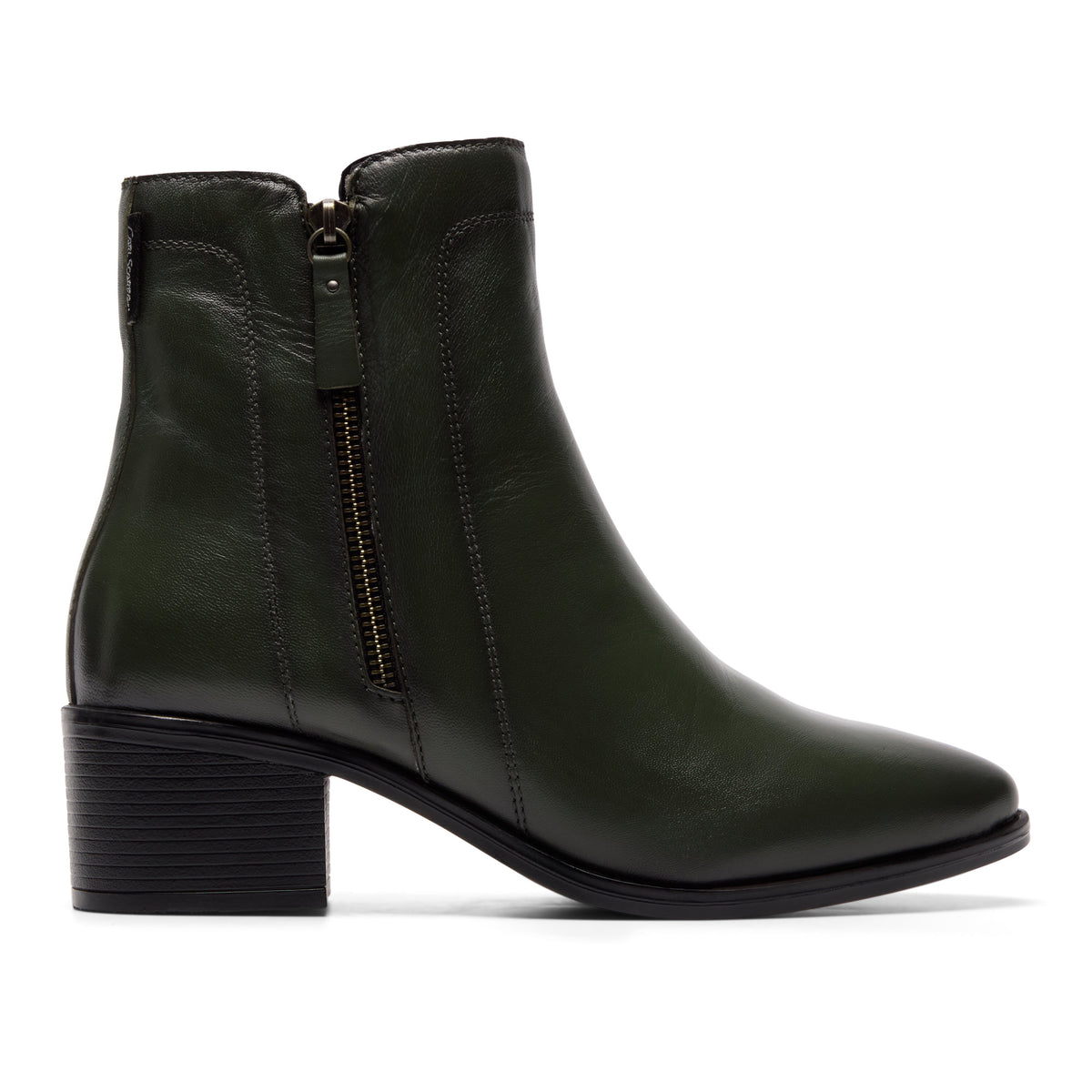 Lettina Green Leather Ankle Boot
