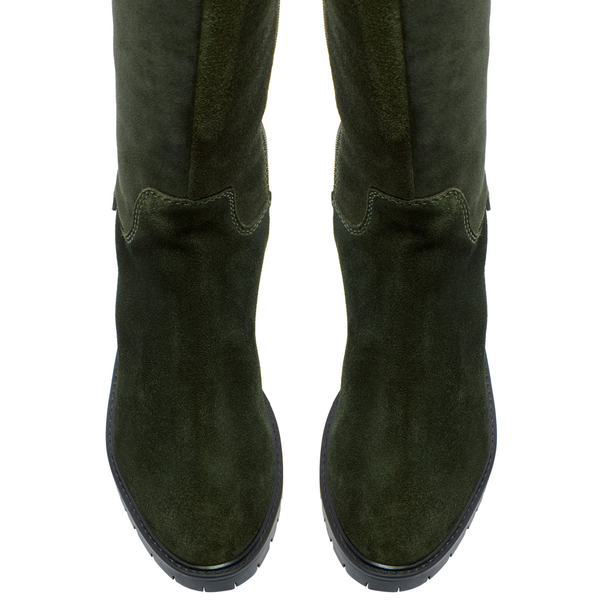 Ritzo Green Suede Knee High Boots