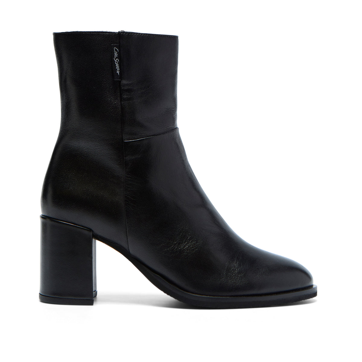Bregani Black Leather Ankle Boot