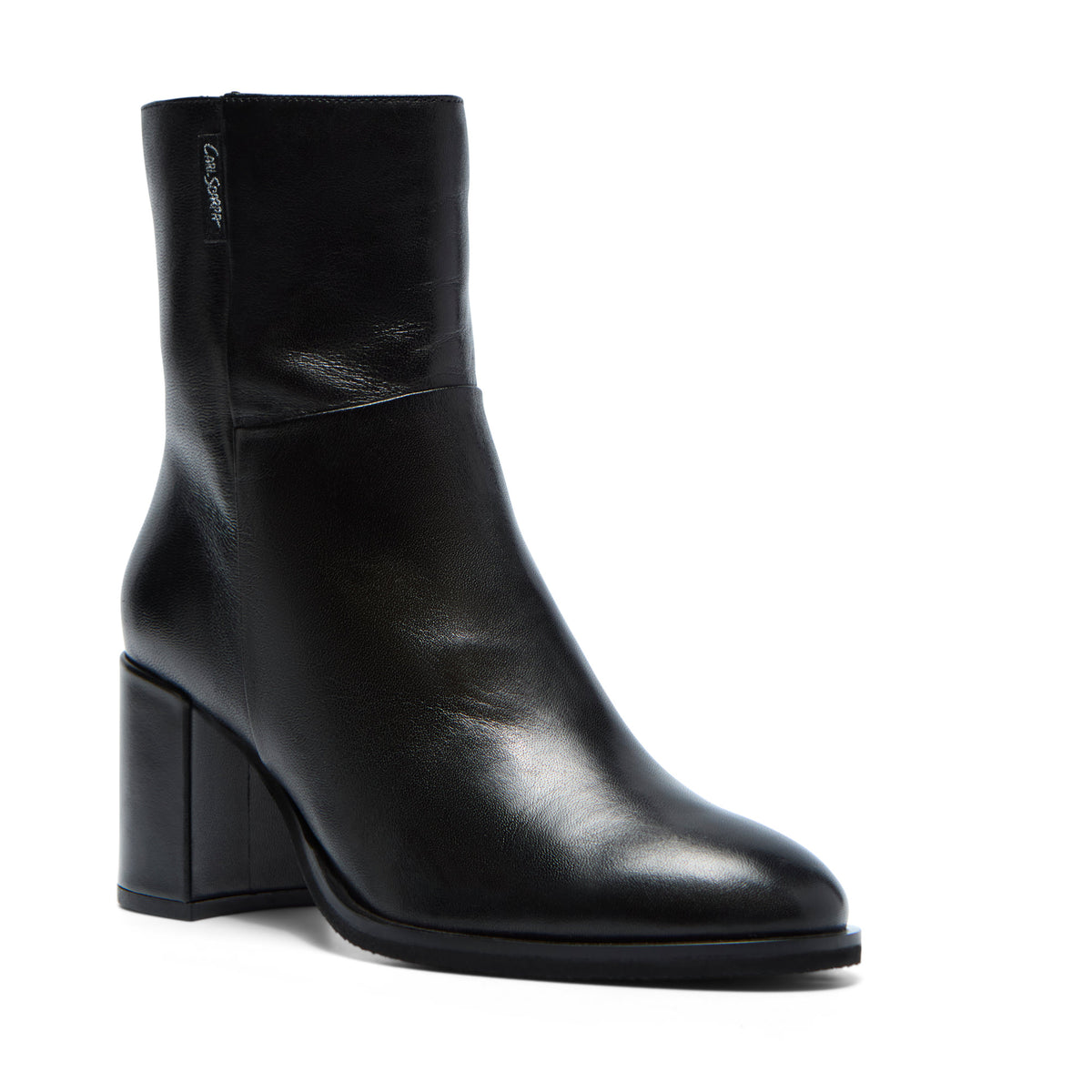 Bregani Black Leather Ankle Boot