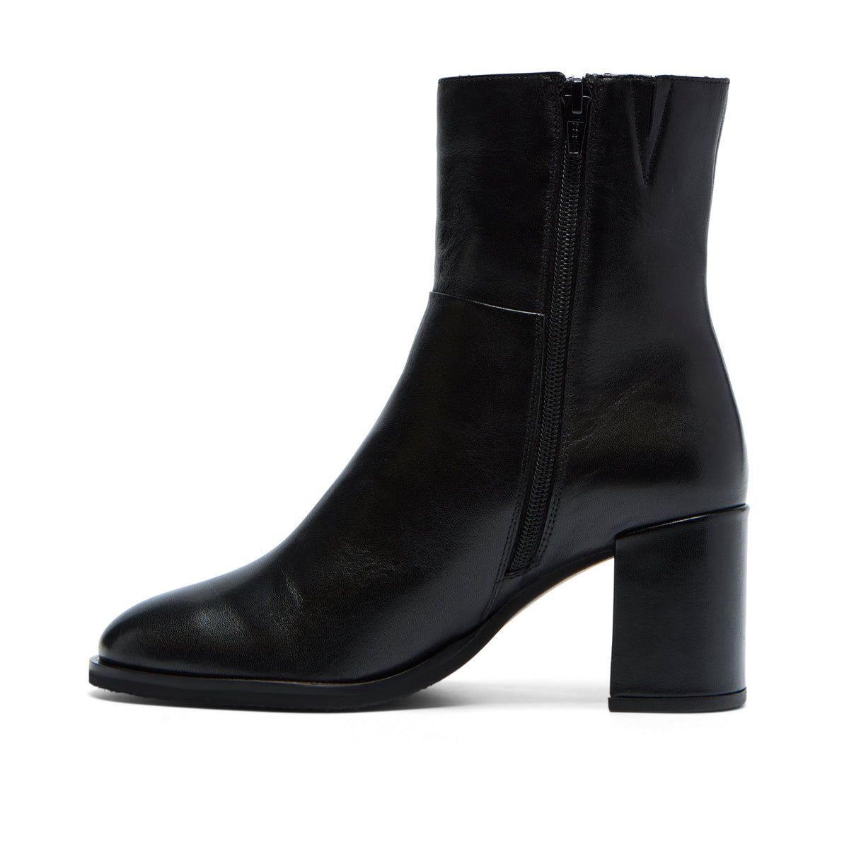 Bregani Black Leather Ankle Boot