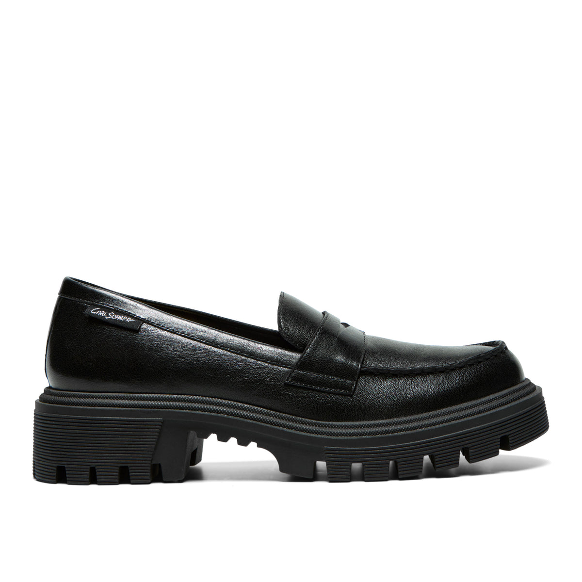 Diavolo Black Leather Chunky Loafer