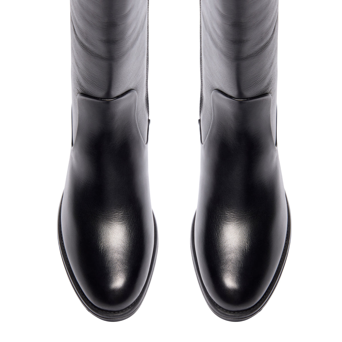 Raffaele Black Leather Knee High Boots