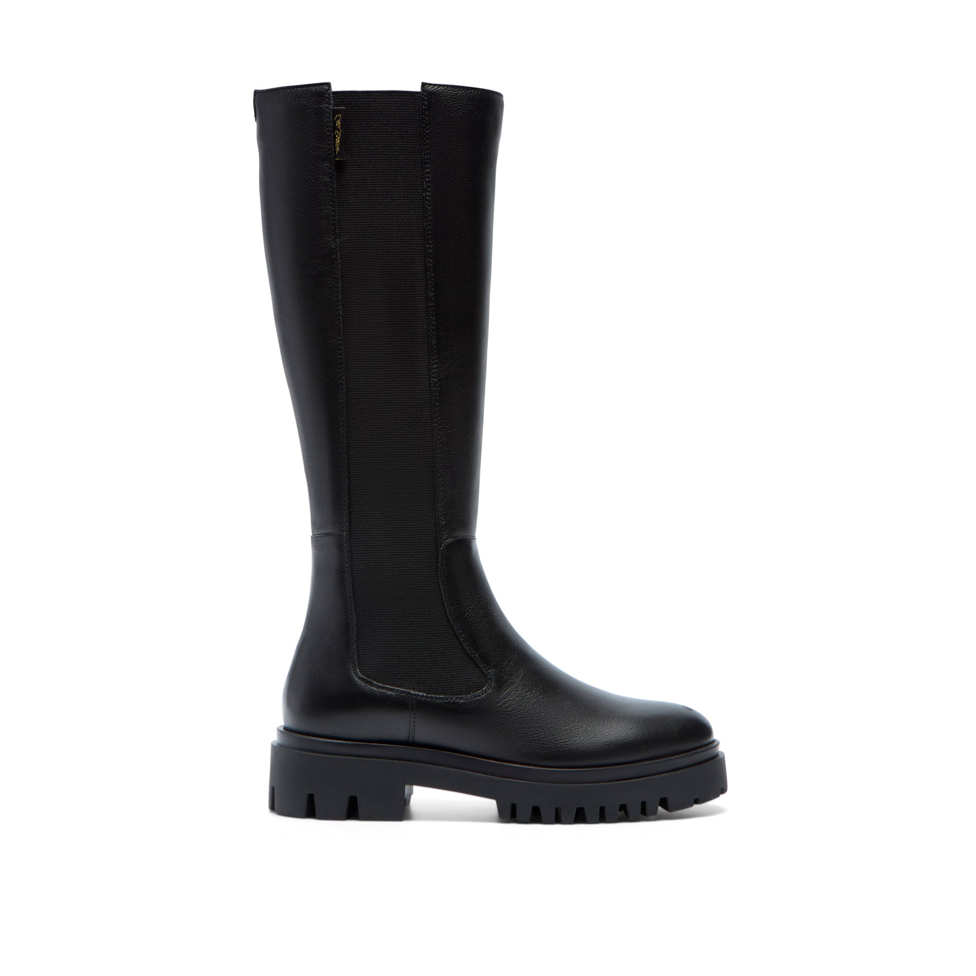 Dobbiaco Black Leather Knee High Boots
